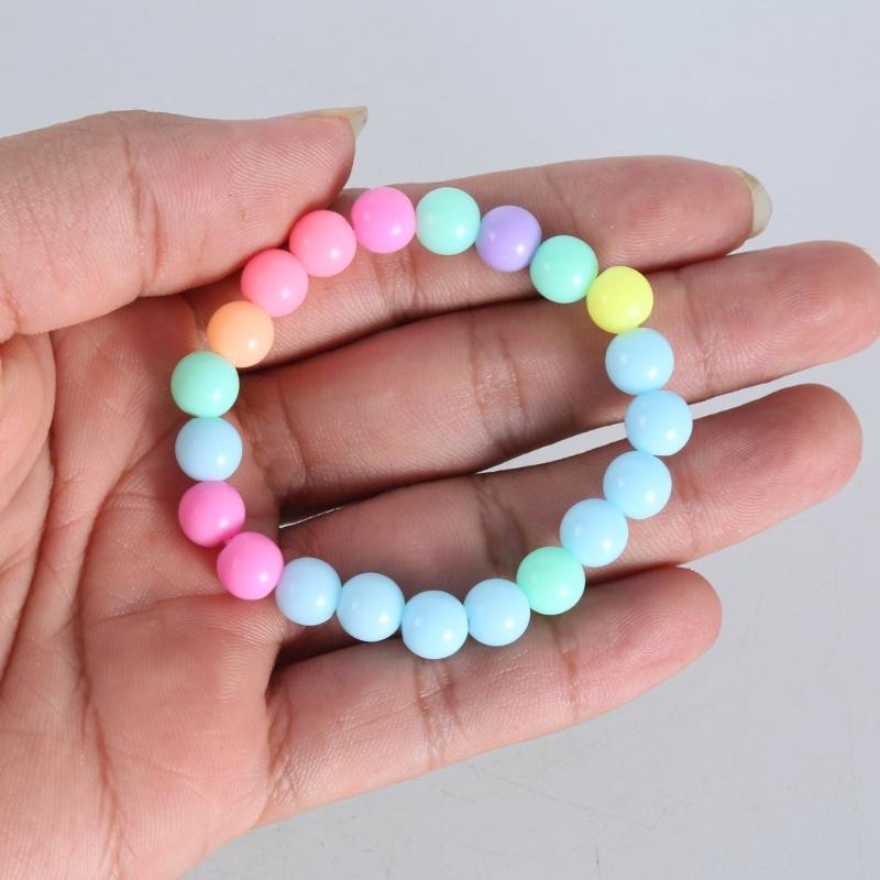 10-piece Set of Colorful Elastic Bracelets for Little Girls Bracelets for Teenagers and Children Pearl Beaded Bracelets