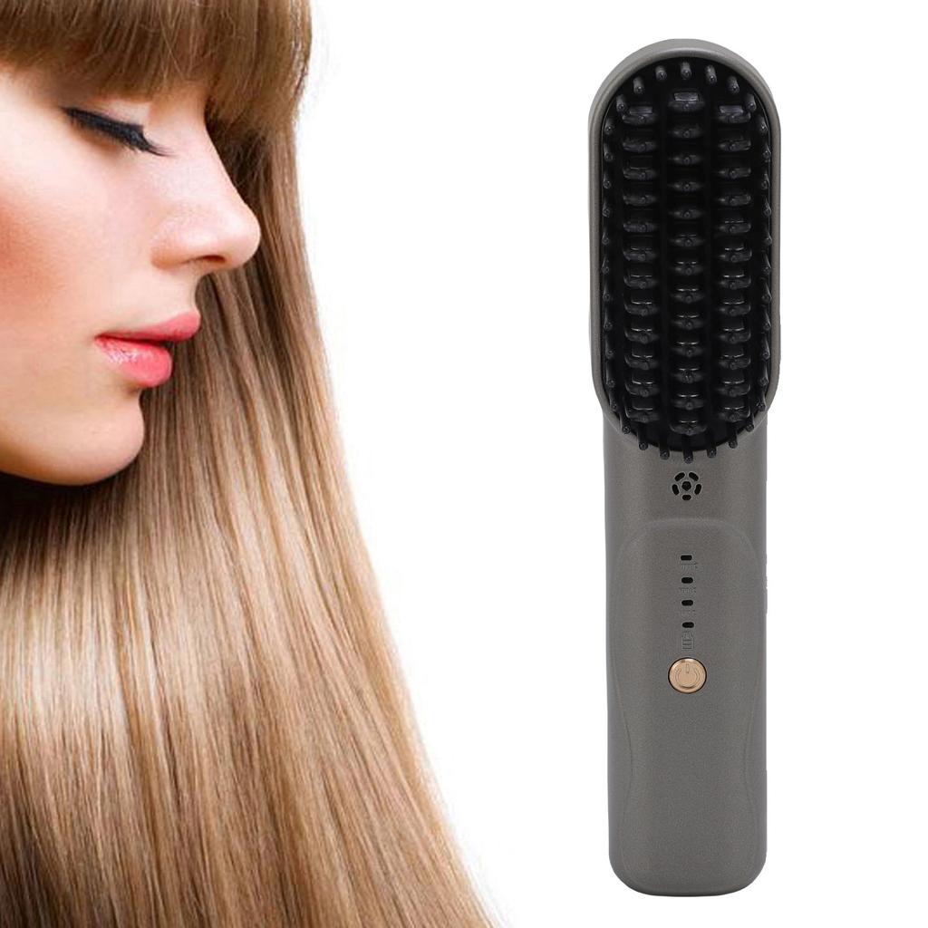 Cordless Hair Straightener Brush Re able Hair Straightening Comb ing Iron Portable Electric Styling Comb