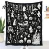 Stress Relief Craft Activities Halloween DIY Coloring Blanket Throw Blanket with Ghost Patterns Color Your Projects for Relaxation Own Washable Cozy
