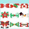 Delightful Christmas Themed Bow Hair Clips With Sparkling Reindeer And Snowflakes