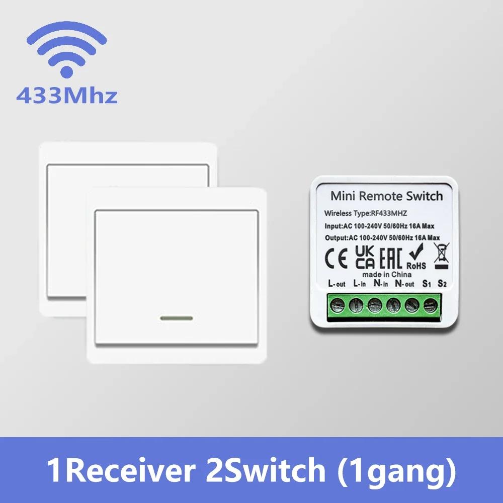 RF 433MHz Wireless Wall Light Switch 1/2/3 Gang Remote Control Relay Receiver Interruptor 16A for LED Lamp Home Automation