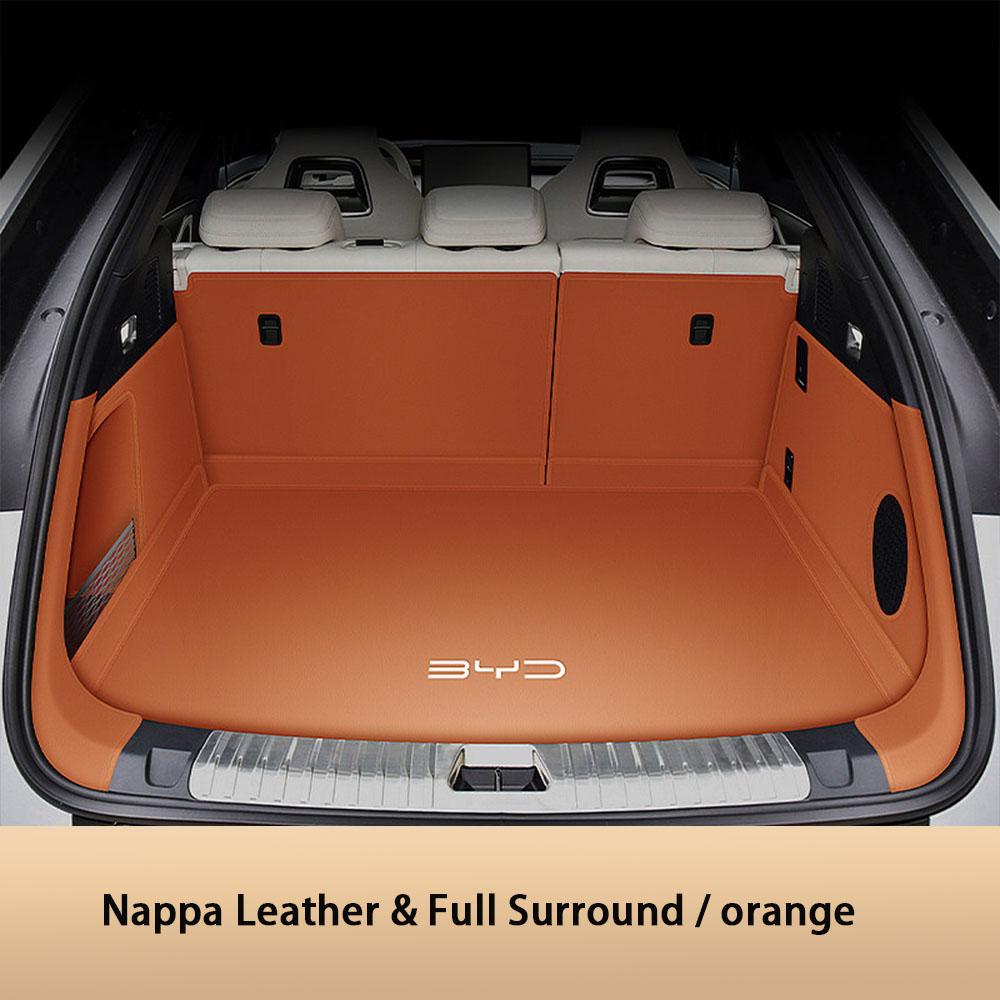 Car Boot Mat Rear Trunk Liner For BYD Sealion 7 Sea Lion 07 2024 2025 Nappa Leather Floor Carpet Tray Protector Accessories Mats