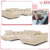 U-shaped Corner Sofa Bed, Extendable F. Savio Family Furniture Beige Corduroy