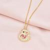 Small Mandarin Duck Necklace High Value Personality Trend Titanium Steel Women'S Collarbone Chain Inlaid With Zircon Exquisite Jewelry