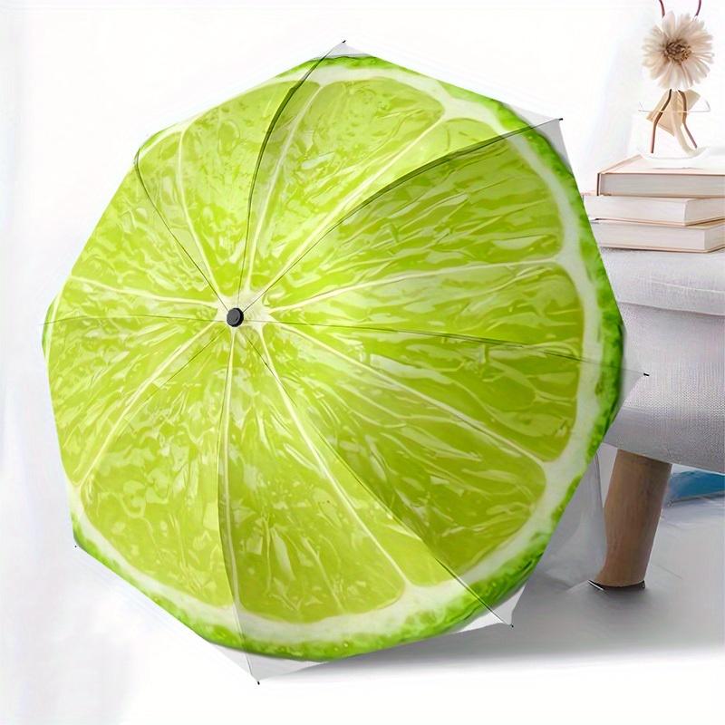 1pc Fresh Lime Slice Umbrella with Plastic Handle,Suitable for All Seasons Home Travel Outdoor UmbrellaM944