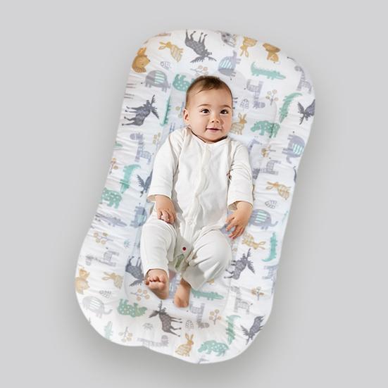 Baby Lounger Newborn Infant Lounger with Detachable Washable Cover Breathable Baby Lounging Cushion for Babies Tummy Time Bed Couch Use