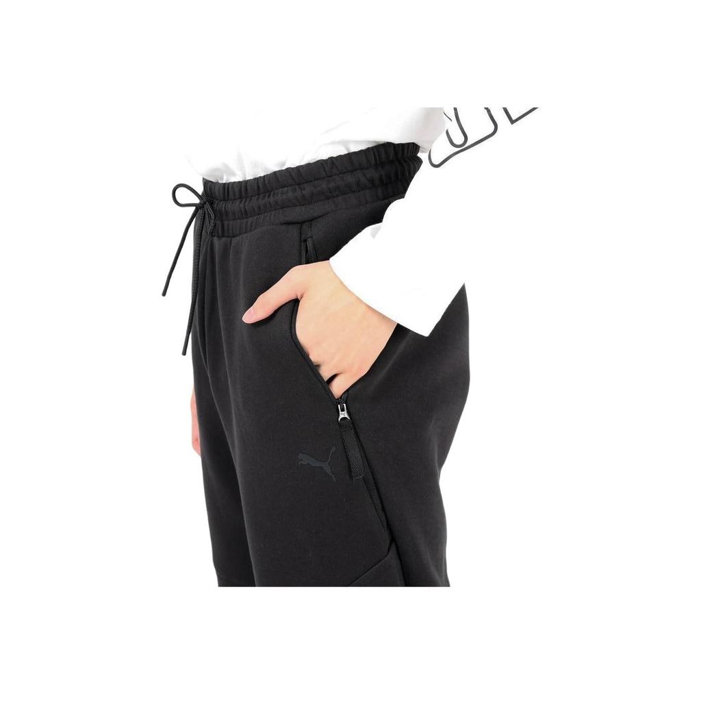 Puma Solid Logo Running Fitness Training Knitted Pants Men Bottoms Black 626141-01