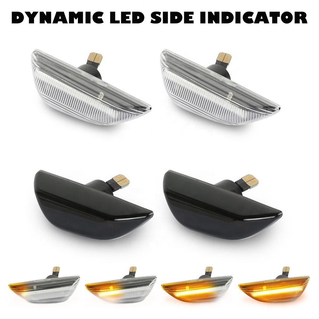 2x Clear Side Indicator LED Repeater Lights For Opel Vauxhall Mokka / Mokka X / Trax