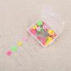 300PCS Colored Head Flower Button Head Pins Flat Button Flower Shaped Flat Head Straight Pins Storage Box Butterfly Shaped