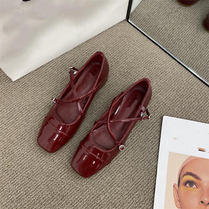 Cross Strap Buckle High-heeled Mary Jane Shoes for Women, Summer French Style, Girlish Feel, Coarse Single Shoes
