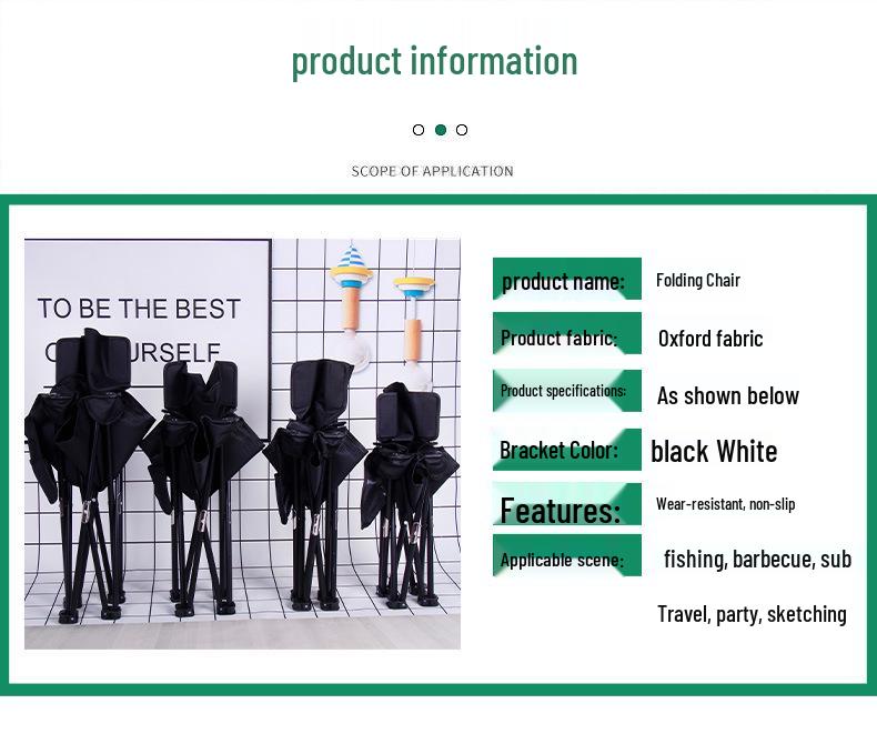 Chaise de Camping Pliante Portable d'Extérieur avec Logo Personnalisé - Parfaite pour la Pêche, le Croquis et les Sorties Printanières
