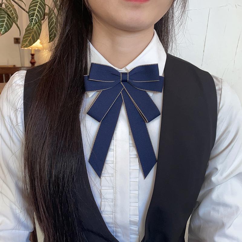 Collar Flower Female Professional Head Flower Set Bank Bow Tie Industrial And Commercial Postal Mail Storage Teller Blue Shirt Jk Tie Accessories