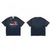 T-shirt Coton Surdimensionné Homme Avec Impression Graphique Satoshi Lavage Vintage Hip Hop Streetwear Manches Courtes
