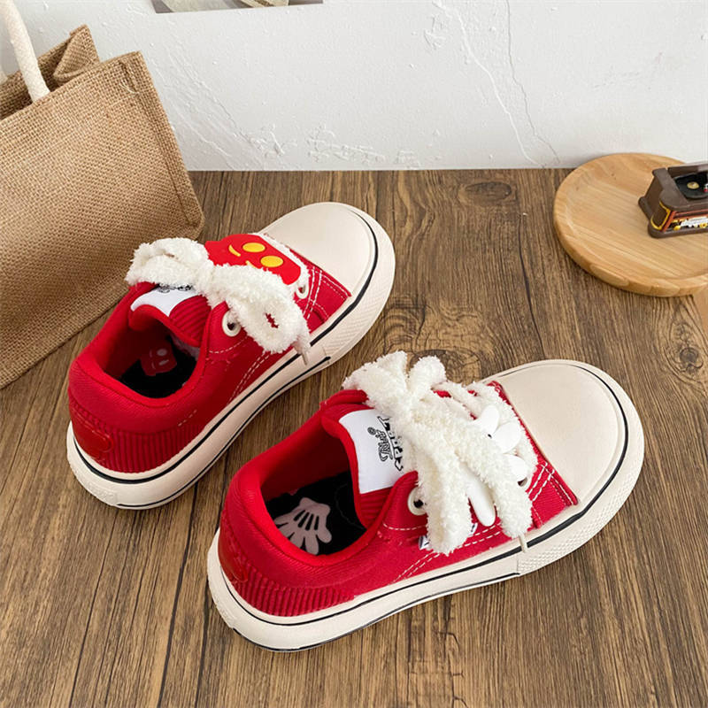 Black platform bread canvas shoes women's national tide ugly cute niche original cute big head board shoes retro small black shoes