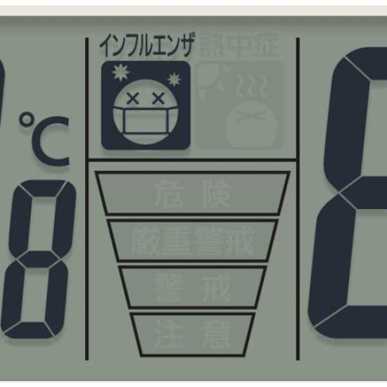 RHYTHM CITIZEN Wall Thermometer and Alarm CITIZEN Inform Navi Clock, Radio-Controlled Clock, Hygrometer, Sound, Silver, F, 27.5×5.0cm, 4FY618-019