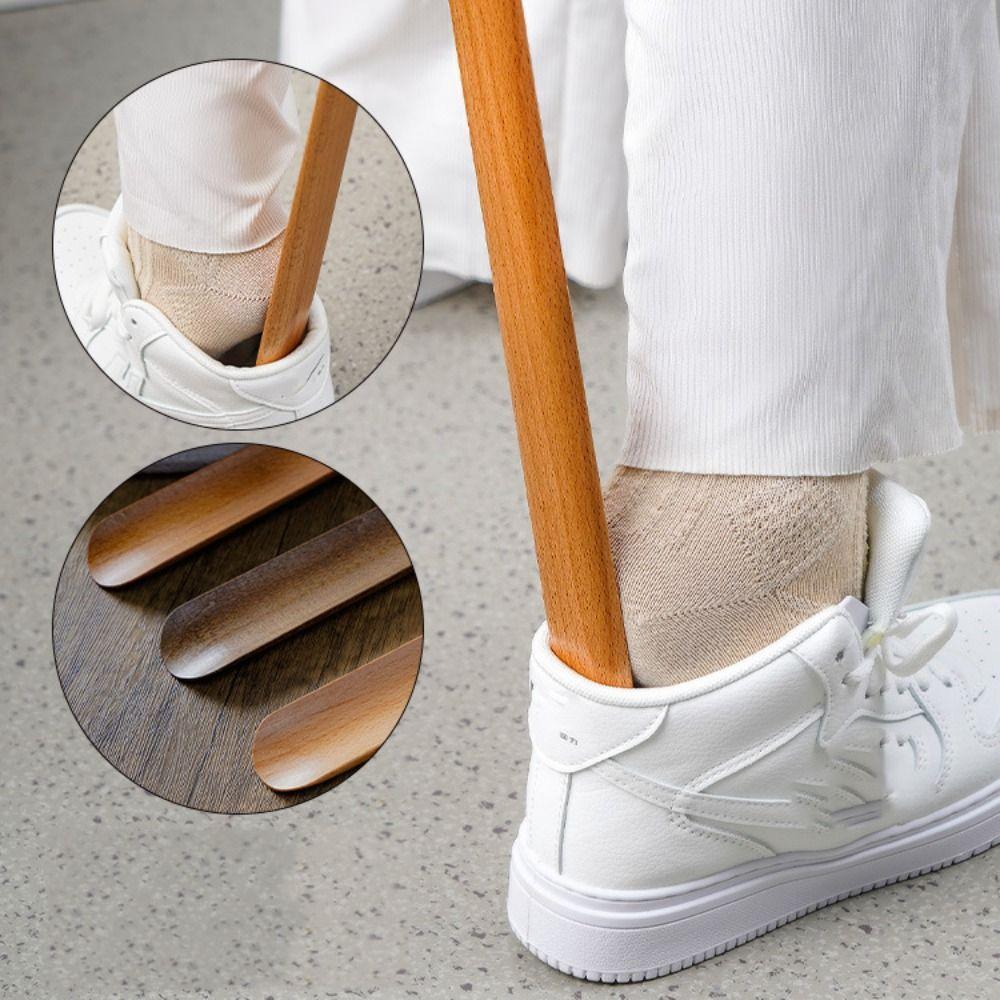 Fauler Schuhlöffel Magnetischer Schuhanzieher Holzgriff Langer Schuhheber Kreativer Schuhzieher
