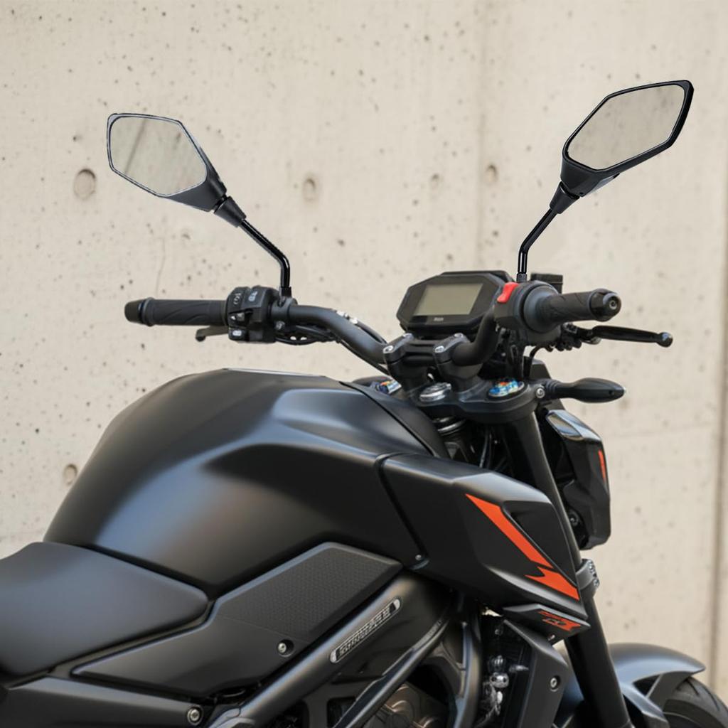 Miroirs Moto Gauche et Droite Evermotor avec Vis 8mm Compatibles avec et Miroirs Suzuki, 10mm, Jeu, Adaptateurs, Yamaha, Honda,