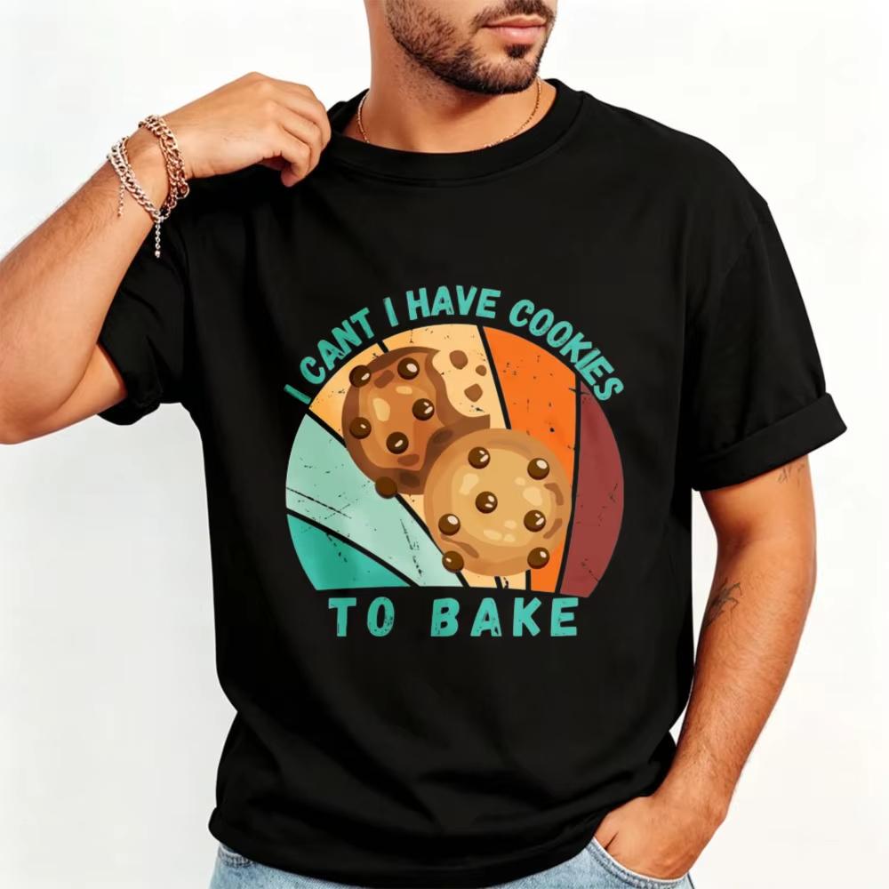 Cookie Baking Humor Cotton Tshirt Casual Streetwear Unisex Tee Retro Food Theme Gift For Baker Trendy Summer Shortsleeve Tops
