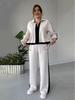 2025 Autumn Women's Fashion Color Block Casual Knitted Two-Piece Set