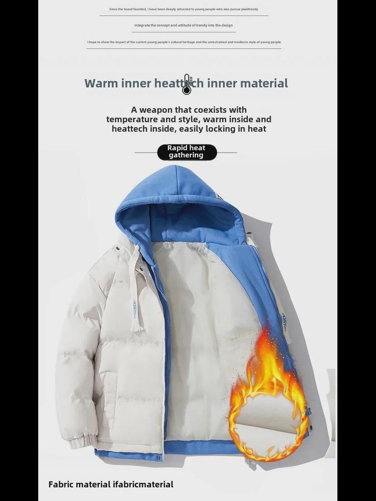 Pánská trendy nadměrná bavlněná bunda s kapucí - Zimní styl 2 v 1