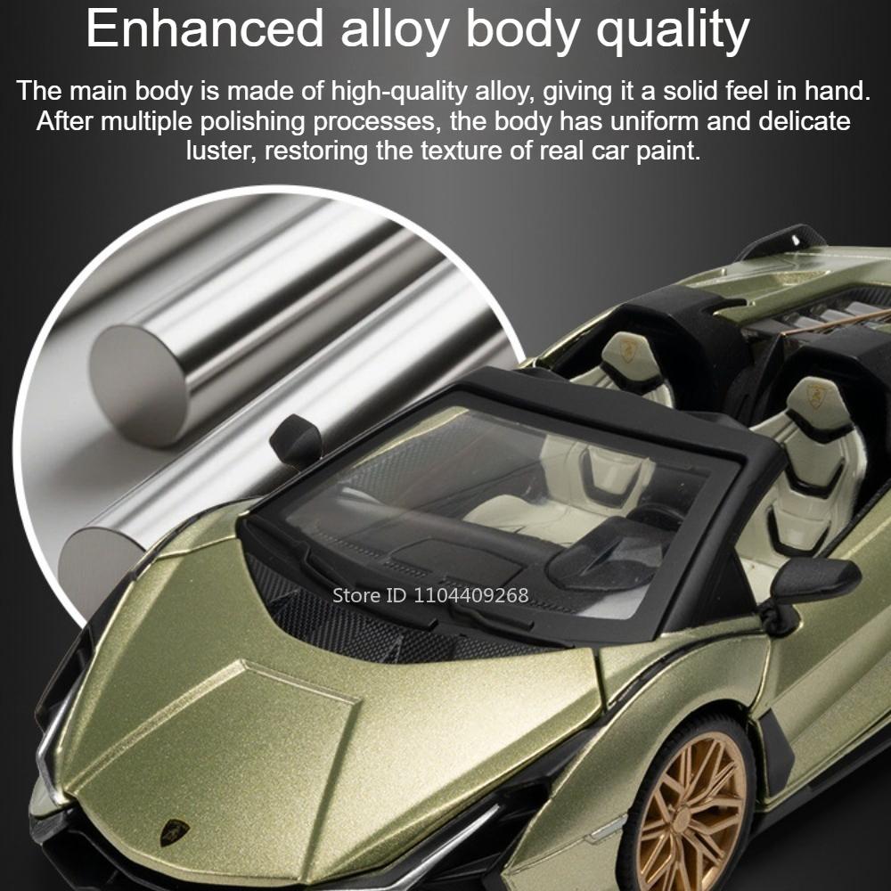 1:32 Sian Car Toy Model Doors Opened Metal Body Rubber Tires Models Alloy Roadster Acrylic Box Toys Collectible Item for Child