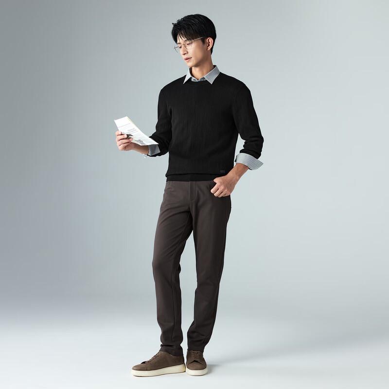 LILANZ Men's Pure Cotton Textured Crew Neck Knit Sweater