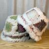 Colorful Rabbit Fur Fisherman Hat for Women In Autumn and Winter Hand Knitted Woolen Hat Warm Furry Hat Showing Face Small Plush Hat