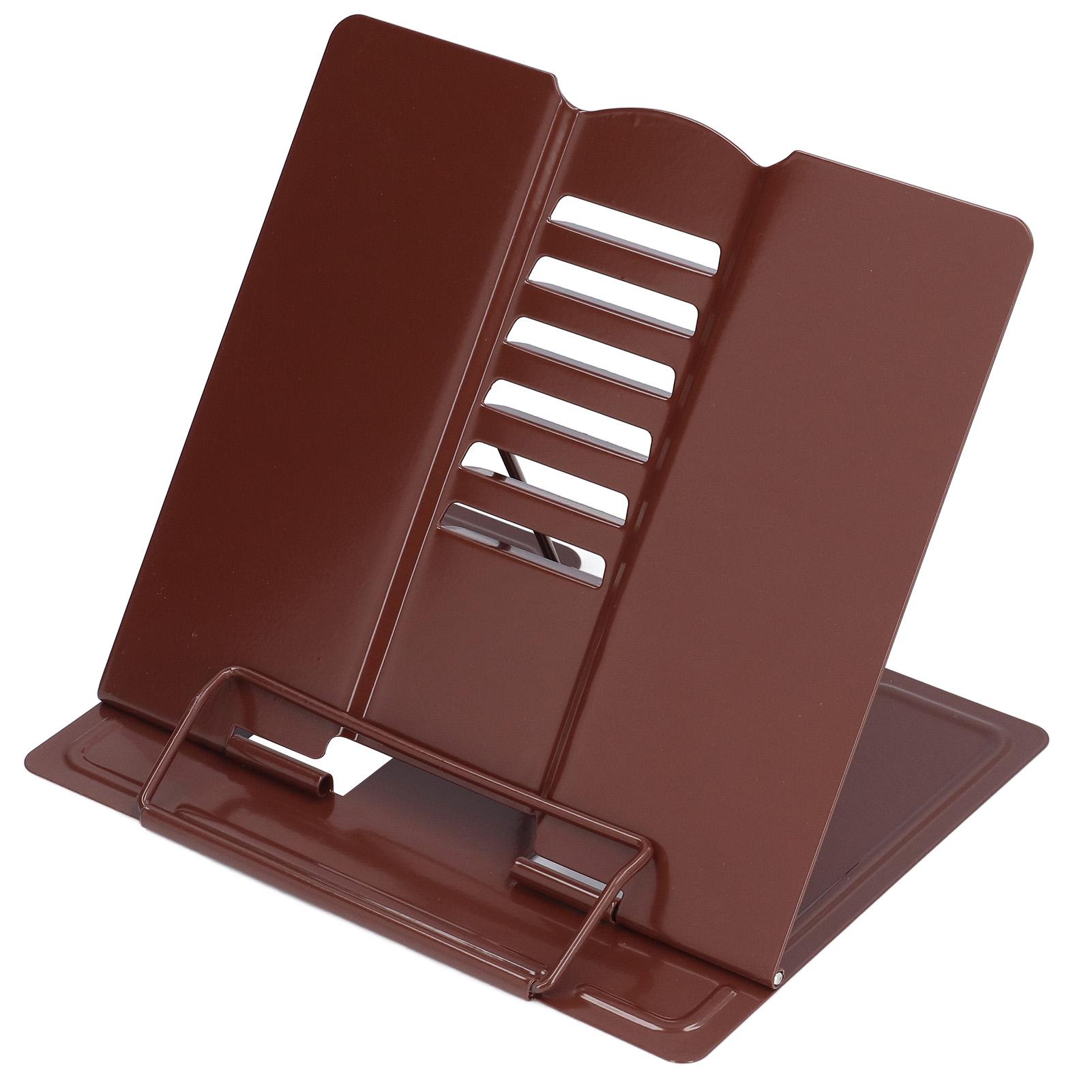 

Book Holder Metal Adjustable Height Angle Ergonomic Design Foldable Portable Book Stand for Home Office SchoolCoffee коричневый