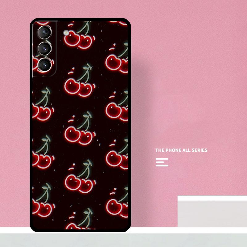Cherry Pattern Phone Case For Samsung Galaxy S24 S26 Ultra S20 S21 S22 S23 S25 Plus S10 S25 FE Cover Coque