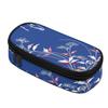 Pencil Bag Portable Scratch Resistant Polyester Zipper Closure with Main Compartment Mesh Pocket and Pen Slots for Students
