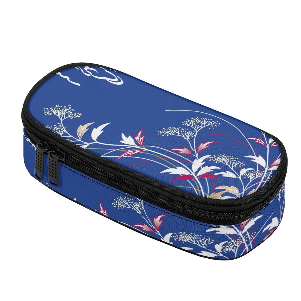 Pencil Bag Portable Scratch Resistant Polyester Zipper Closure with Main Compartment Mesh Pocket and Pen Slots for Students