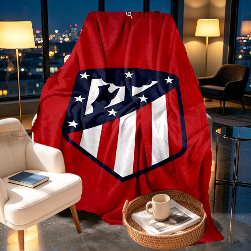 Coperta con Stampa Atletico Madrid - Morbida e Confortevole, per Camera da Letto, Viaggio, Divano, Decorazione per la Casa - Regalo di Compleanno o Natale per un Amico