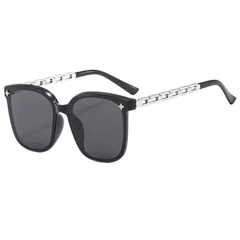 

Vintage Big Frame Black Mirror Sun Glasses Square Sunglasses For Woman Shading Polarizer Travel Fishing Eyewear Uv400