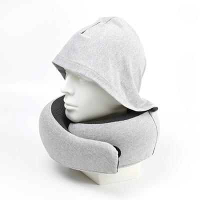 Breathable Hooded Neck Pillow Soft Support Adjustable Foam Travel Pillow with Storage Bag U-Shaped Travel Pillow Airplane Use