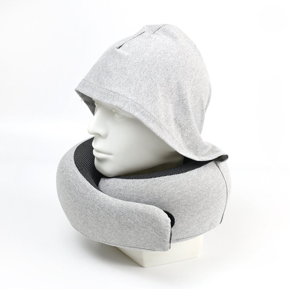 Soft Support Foam Travel Pillow Adjustable Neck Cushion Versatile Hooded Neck Pillow  Office Use