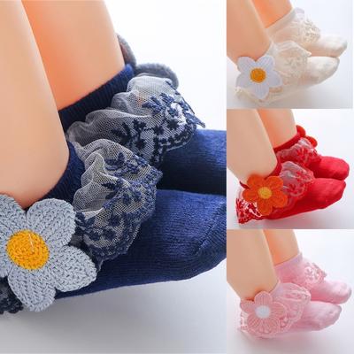 Lace Socks for Baby Toddler Girls Princess Short Socks Embroidery Lace Socks 0-3Year Girl Photo Props Summer Thin Socks