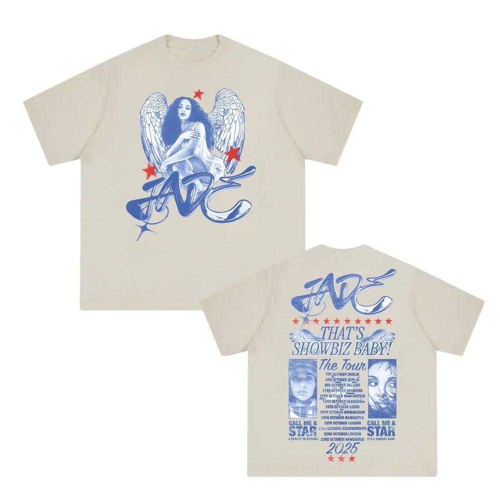 Y2K Hip Pop Tričko THAT'S SHOWBIZ BABY! TRIČKO S DATUMEM TURNÉ Vysoce kvalitní grafické tričko Unisex potisk Bavlněná topy