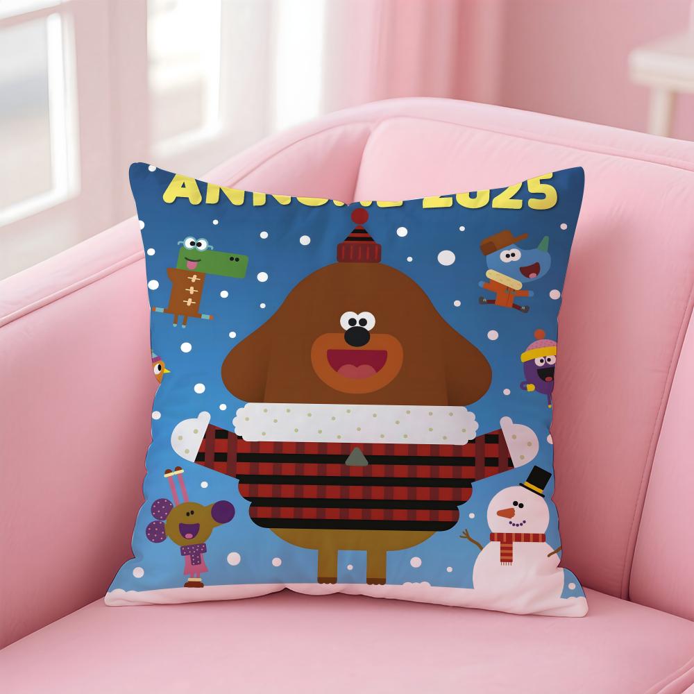 H-Hey Duggee cartoon Cushion Cover Home & Car Multi-Scene Pillow Cover - Reversible, Soft & Durable for Daily Use