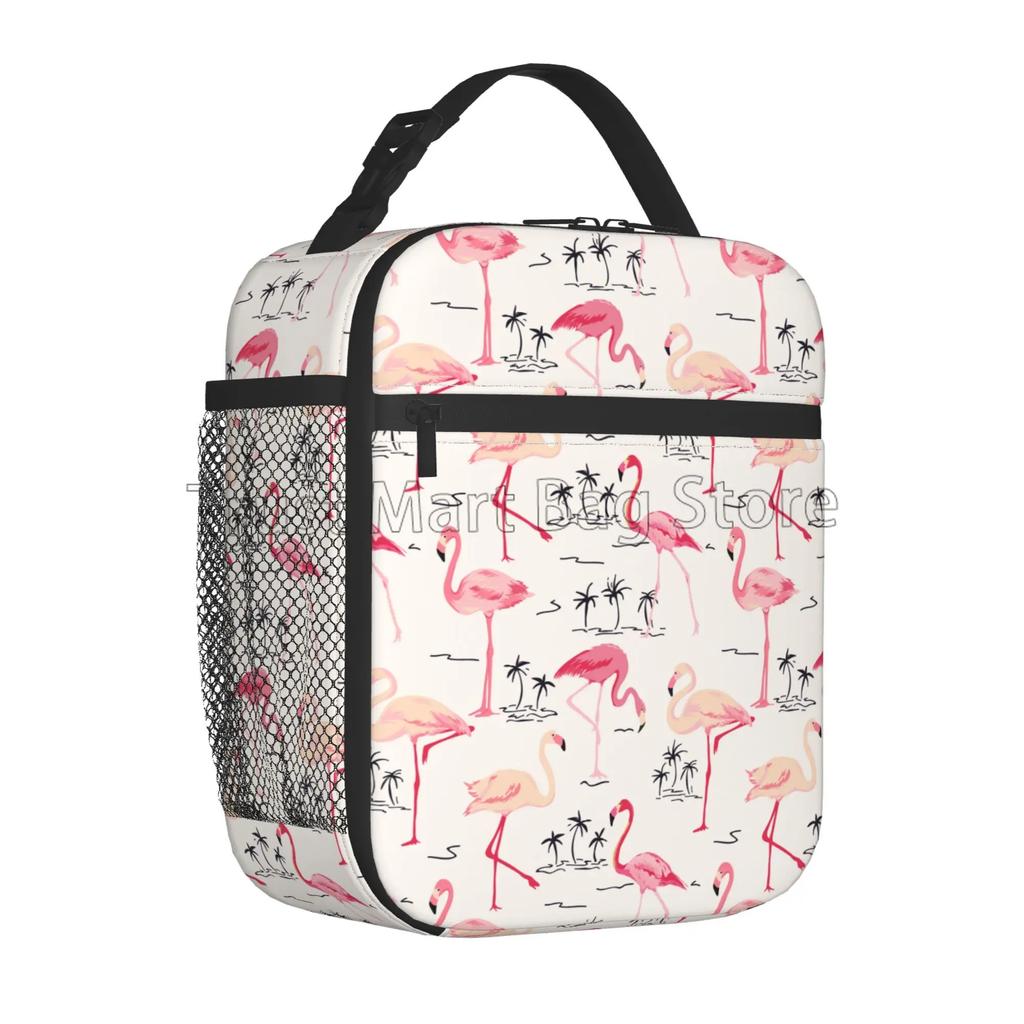 Sac à lunch animal Flamant Rose pour Femmes Filles Portable Réutilisable Thermique Refroidisseur Sac Tote Lunch pour École Bureau Pique-nique en Plein Air