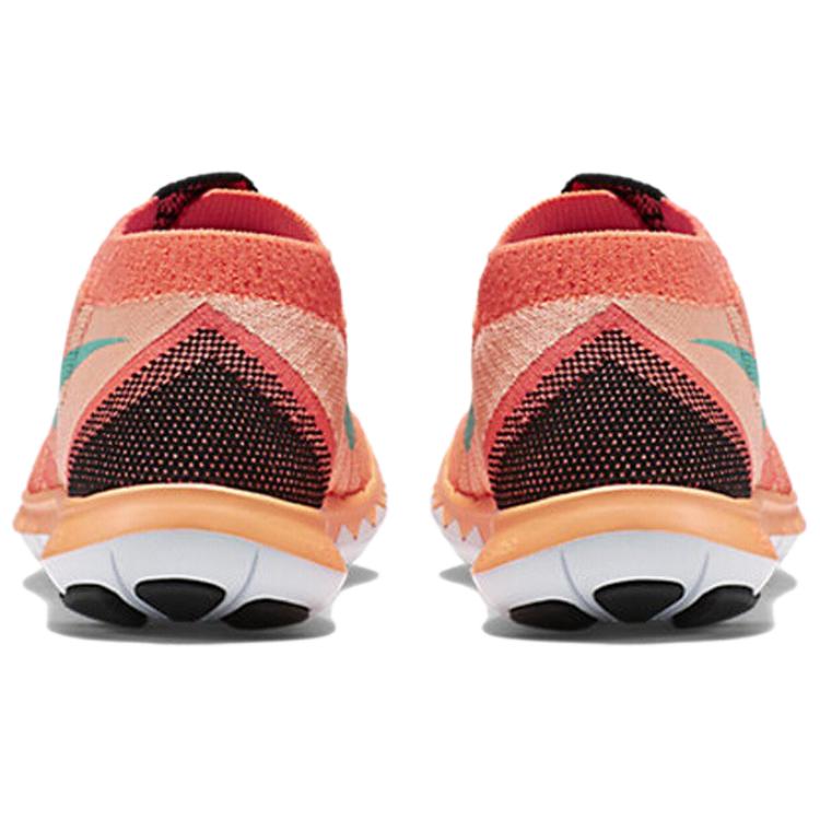 New Nike Free 3.0 Flyknit Cushioned Slip Resistant Low Top Casual Running Shoes Women's Orange Blue 718420-008