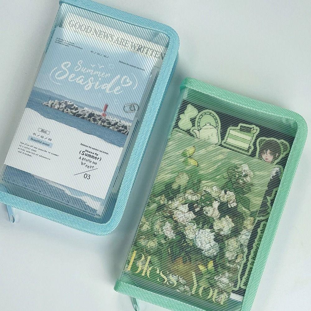 A6 Storage Bag Transparent File Sorting Bag Simple Sticker Stationery Accessories  Student Collect