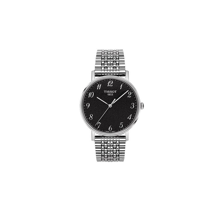 TISSOT Meishi Collection Quartz Movement Men s Watches Watch 38mm Black Dial Stainless Steel Case T109.410.11.072.00 Gray
