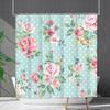 Shower Curtain Waterproof And Mildew-Proof 3D Digital Printing Plant Flower Plant Shower Curtain Bathroom Partition