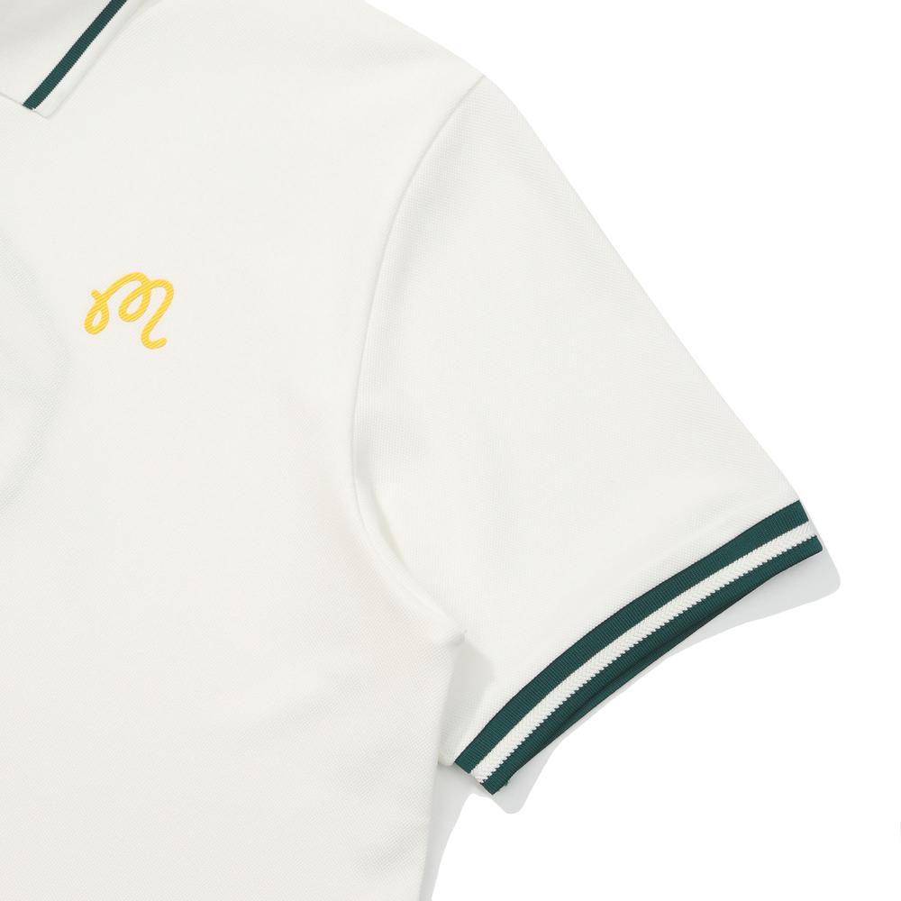 MALBON GOLF Back Bucket Rib Collar Polo Shirt Off White (Man)