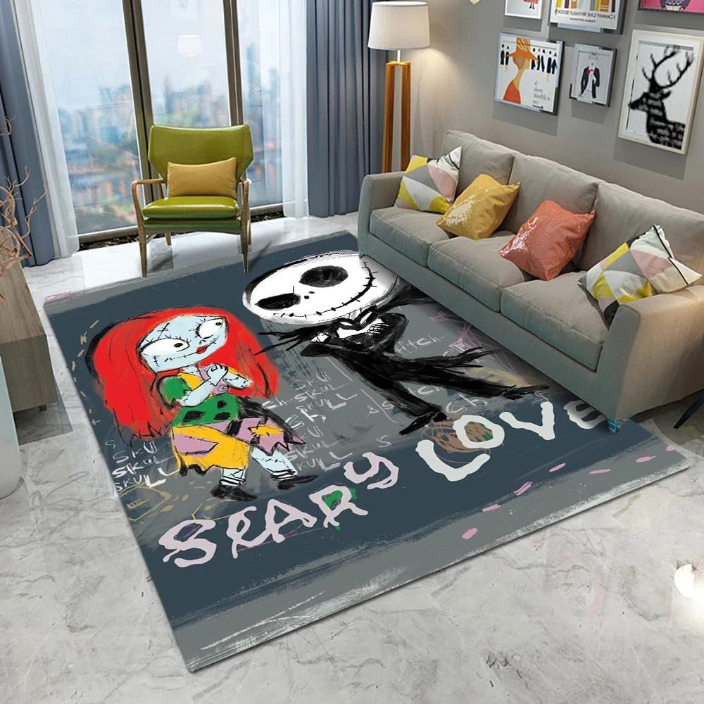 Disney The Nightmare Before Christmas Area Rug Non-Slip Bedroom Kitchen Bathroom Entracne Rug Living Room Washable Carpet