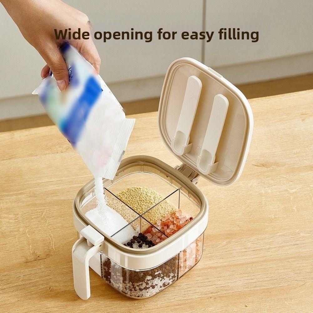 Glass Sealed Seasoning Jar Push-type Condiment Storage Container  Home Cooking