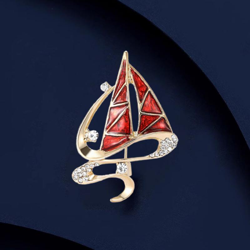 

Smooth Sailing for High-end Women with Exquisite Enamel Sailing Style Brooch 2*4CM