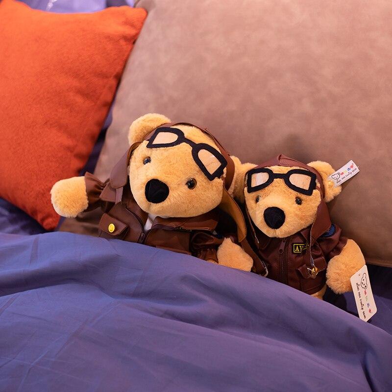1 τμχ 30 /40 εκ. Kawaii Pilot Bear Λούτρινα παιχνίδια Γεμιστά Μαλακά αρκουδάκια κούκλες Μαξιλάρι για παιδιά Παιδιά Appease Δώρα γενεθλίων