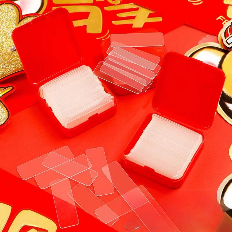 60PCS/Box Double Sided Stickers Tape Transparent Non-marking Strong Adhesion Tapes Easy To Cut High-adhesive Double Faced Tapes