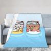 Bubu & Dudu Appreciating Lanterns Flannel Blankets Winter  Super Soft Throw Blanket for Home Decor Novelty Bedspread Bed Cover
